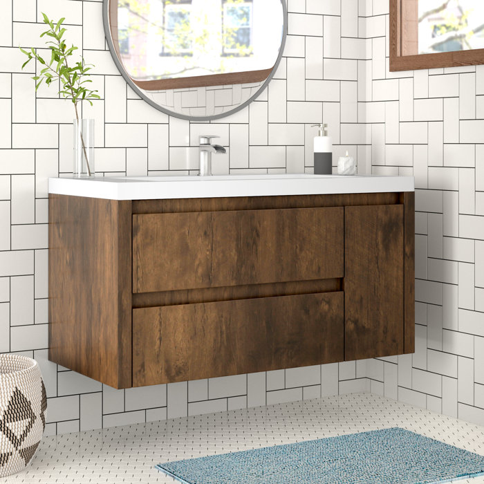 Wade Logan® Lexie 42" WallMounted Single Bathroom Vanity Set & Reviews